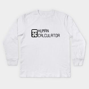 Human Calculator (Digital) Black Kids Long Sleeve T-Shirt